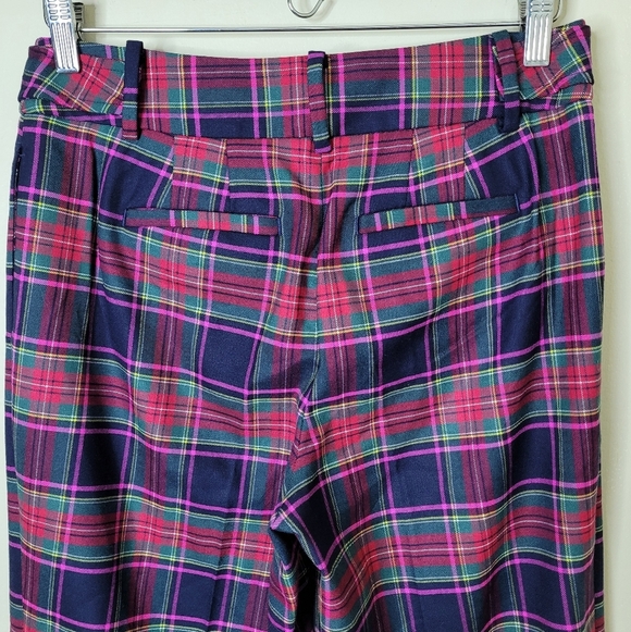 Talbots Greenwich Plaid Wide Leg Pants Tailored Fit Wool Blend Classic 4P NWT - Picture 9 of 12